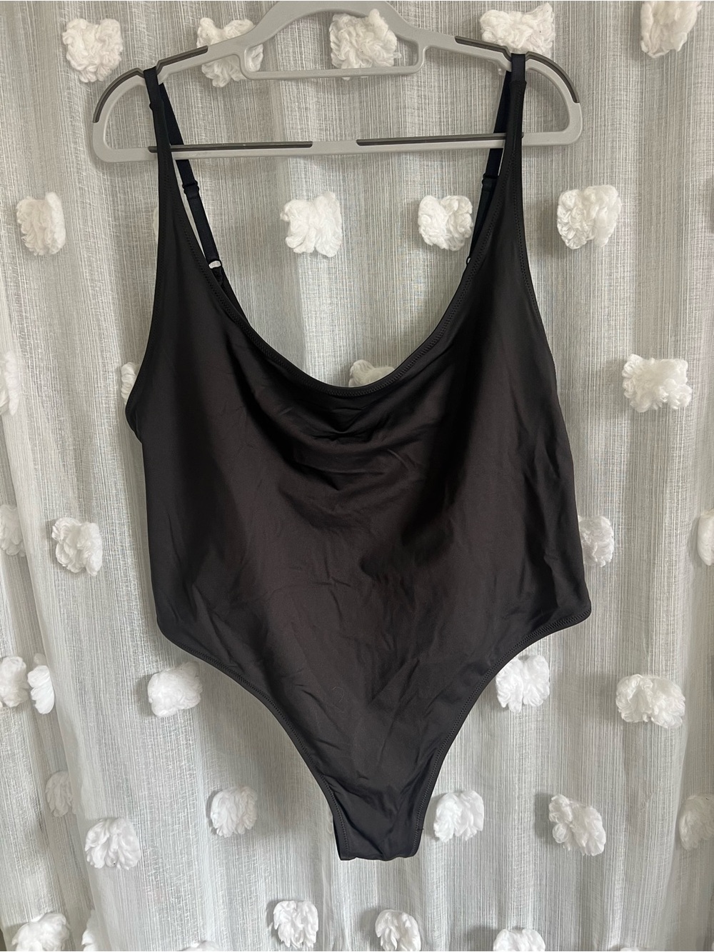 Skims Black Women's One-Piece swim scoop neck